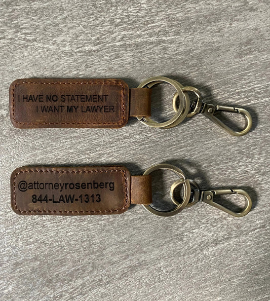 Brown Leather Keychain